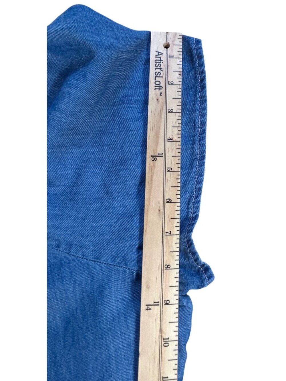 NEW Levis Blue Denim Short Sleeve Dress 2X Western Mini Flutter Sleeve Stretch - Picture 6 of 13